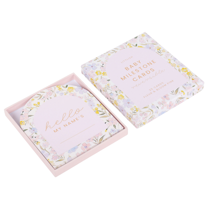 The Beige Collective - Baby Milestone Cards | Fleur & Bloom Pink