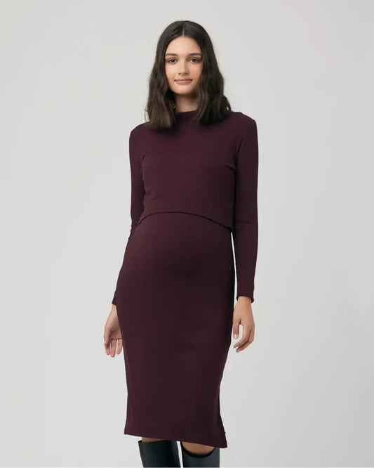 Ripe Maternity - Ruby Rib Nursing Dress