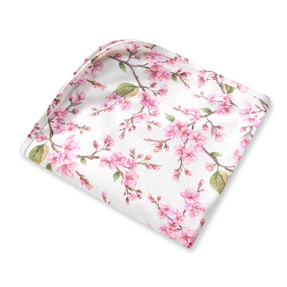 Snuggle Hunny - Cherry Blossom Organic Jersey Wrap & Topknot Set