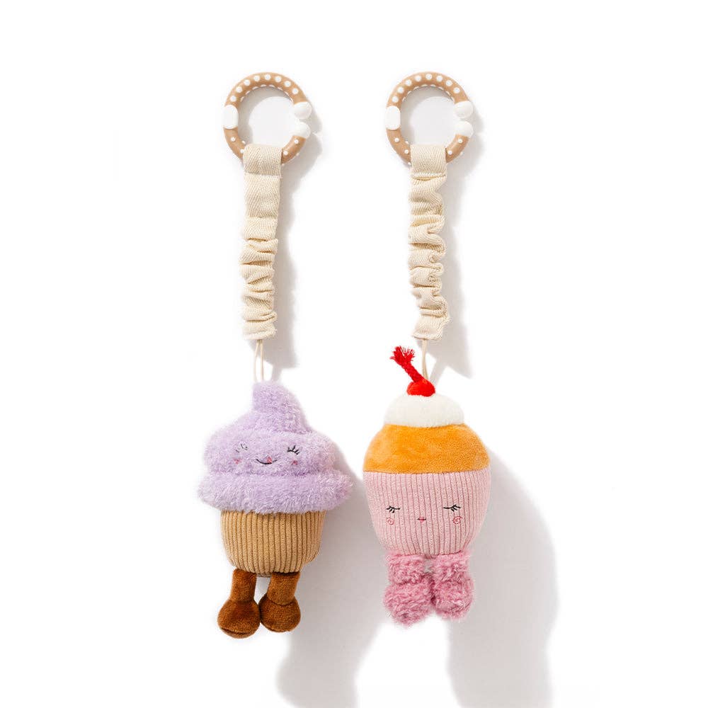 Living Textiles - 2 Pack Mini Market Brunch Stroller Toys - Ice Cream & Cupcake