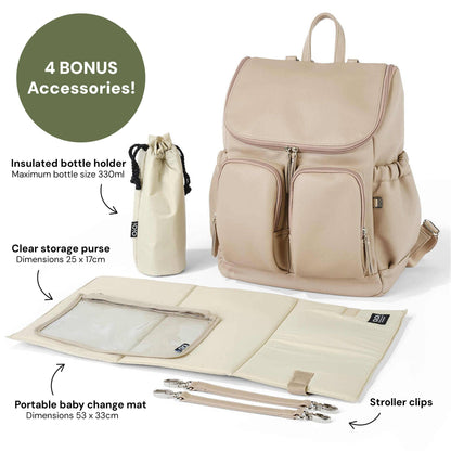 OiOi - Signature Nappy Backpack - Oat Dimple Vegan Leather