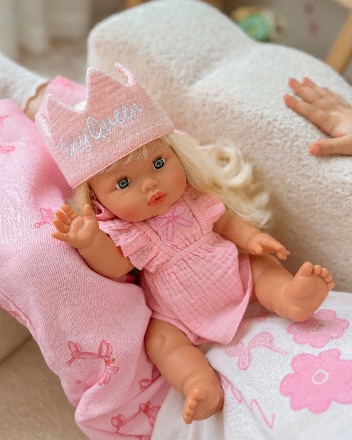 SALLI COLLECTIVE - Tiny Queen cotton crown -Powder Pink