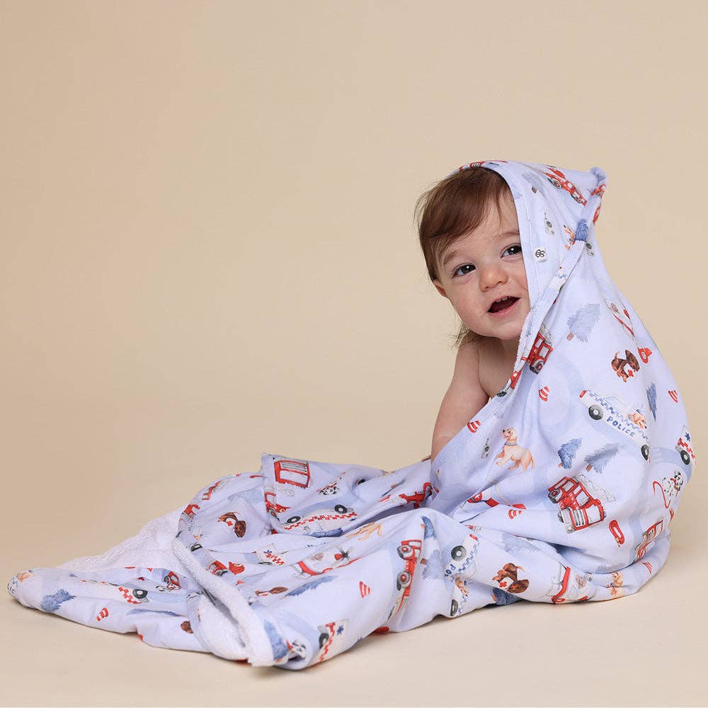 Snuggle Hunny - To The Rescue Organic Hooded Baby Towel