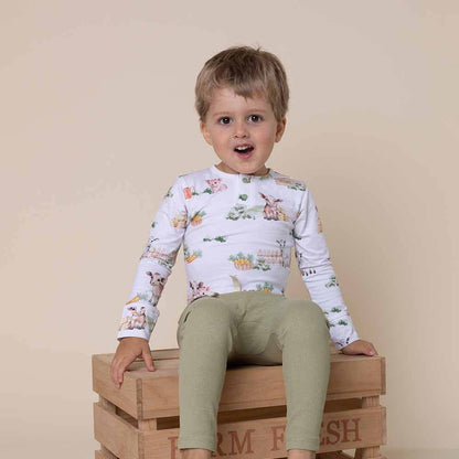 Snuggle Hunny - Farm Long Sleeve Organic Bodysuit