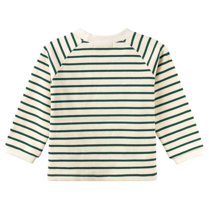 Designer Kidz - Jack Rib Stripe Top - Forest Green