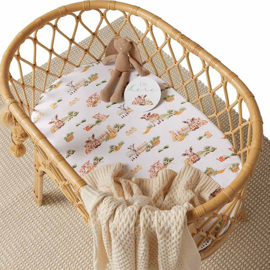 Snuggle Hunny - Farm Organic Bassinet Sheet / Change Pad Cover