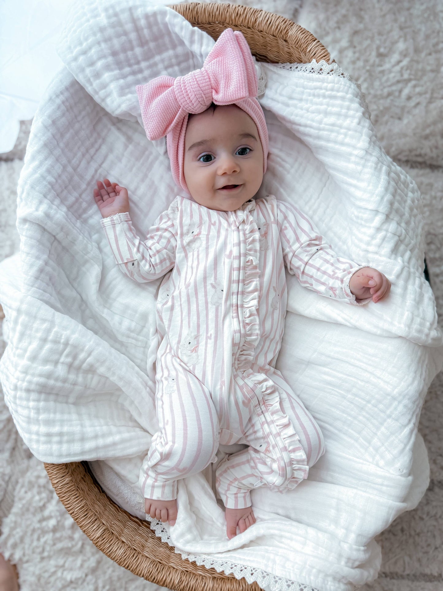 Elke & Indigo - Bamboo/Organic Cotton Growsuit - Bunny Love