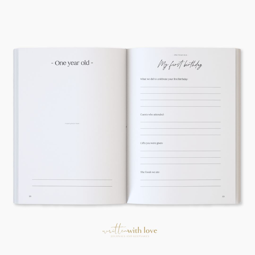 Written With Love - Baby Memory Book with Keepsake Box - Peony Pink