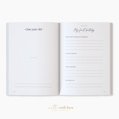 Written With Love - Baby Memory Book with Keepsake Box - Peony Pink