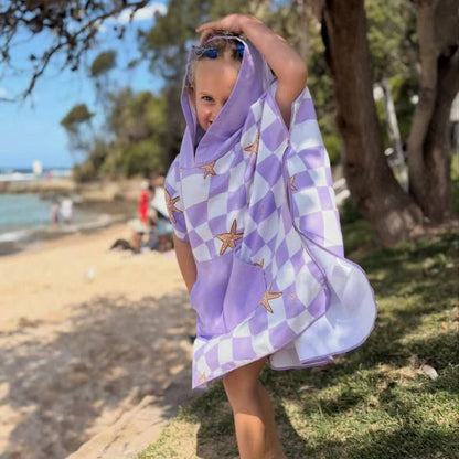 LESIMO - Sand Free Kids Hooded Towel - Star Fish
