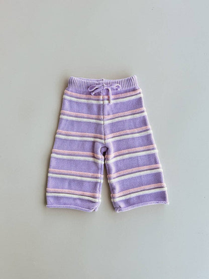 FRECKLES the label - Raised Stripe Knit SET  | Aster/Sweetpea/Snow
