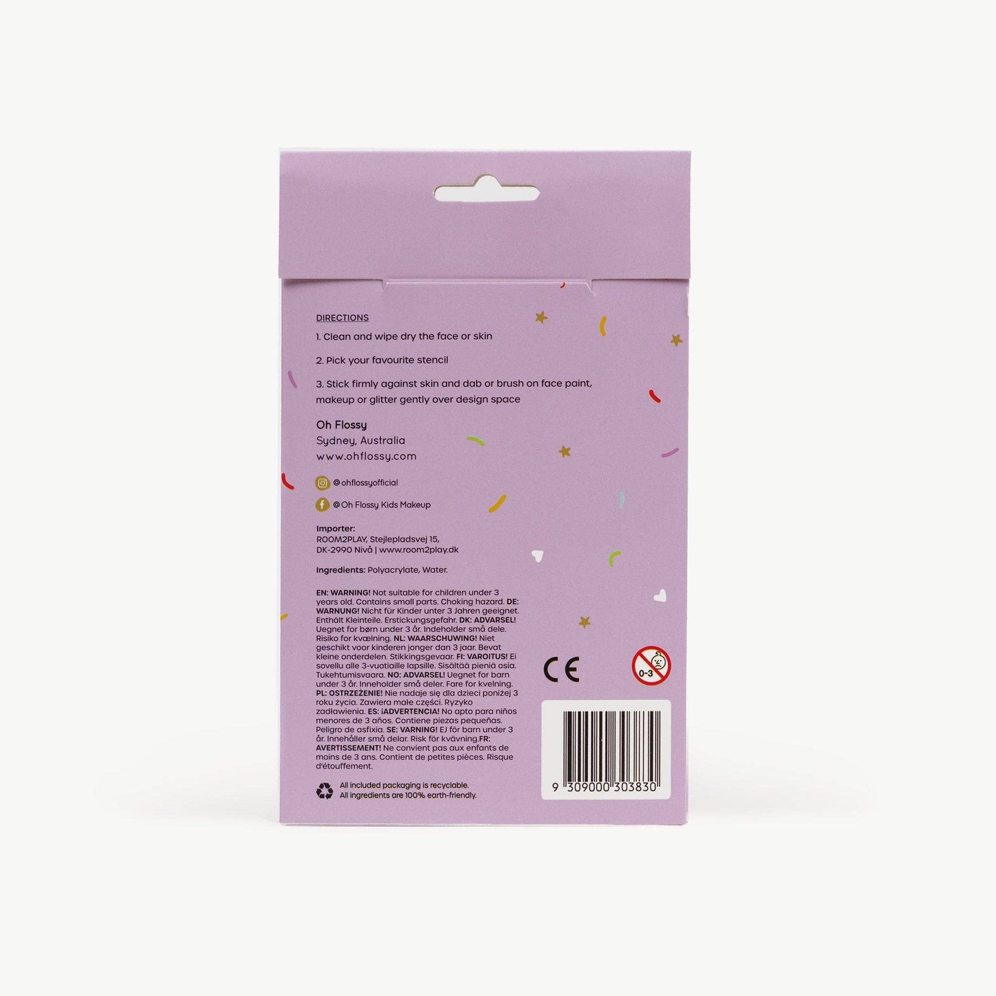 Oh Flossy - Oh Flossy Reusable Adhesive Face Paint & Makeup Stencils - Purple