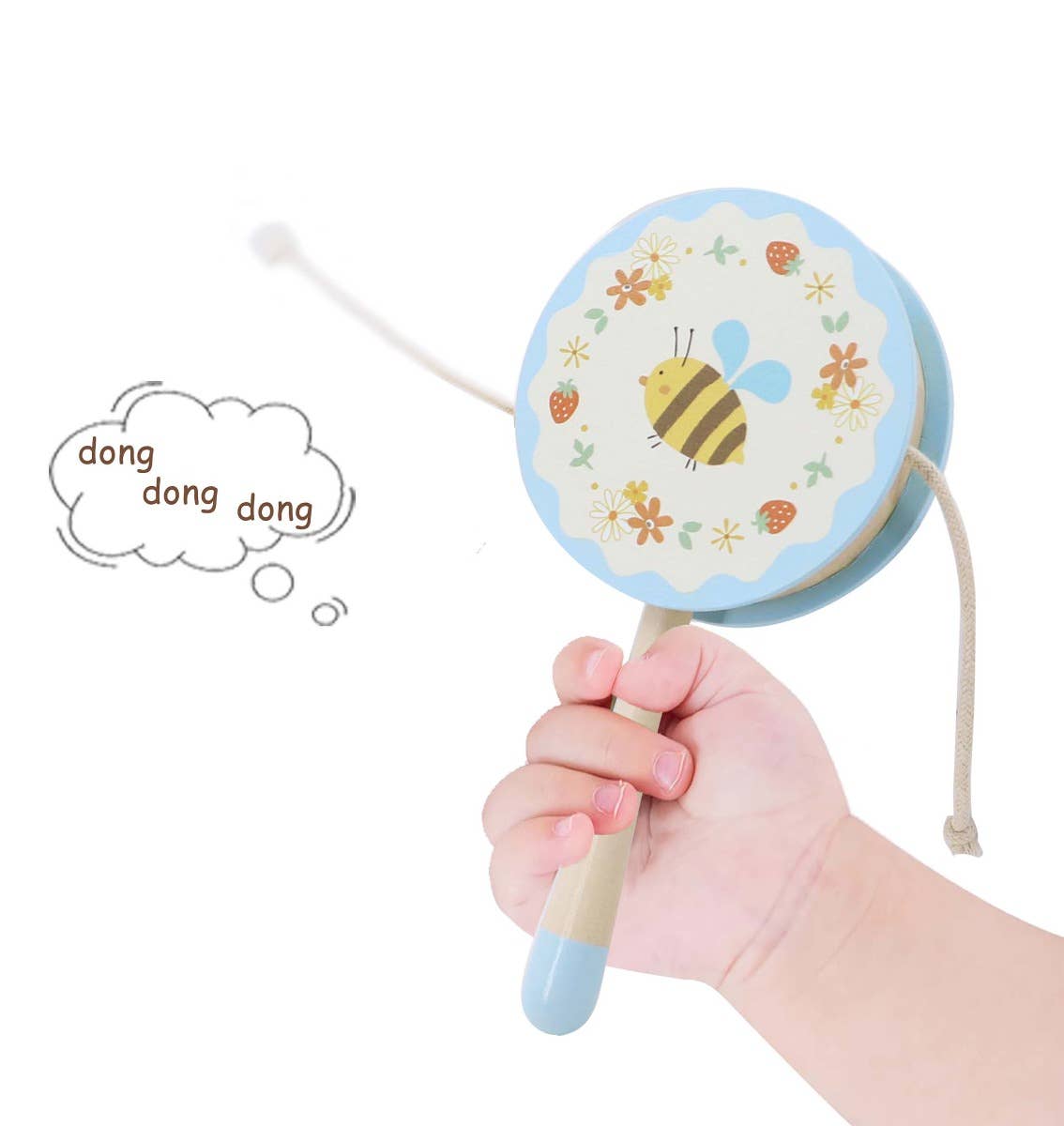 ToysLink - Wooden Bumble Bee & Butterfly Monkey Drum