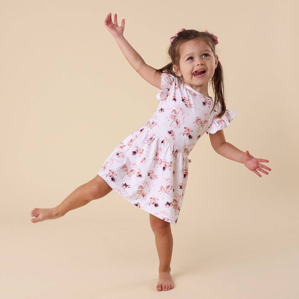 Snuggle Hunny - Carousel Short Sleeve Organic Dress