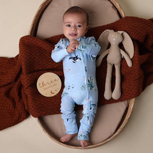 Snuggle Hunny - Blue Ocean Organic Snugglesuit Convertible Romper
