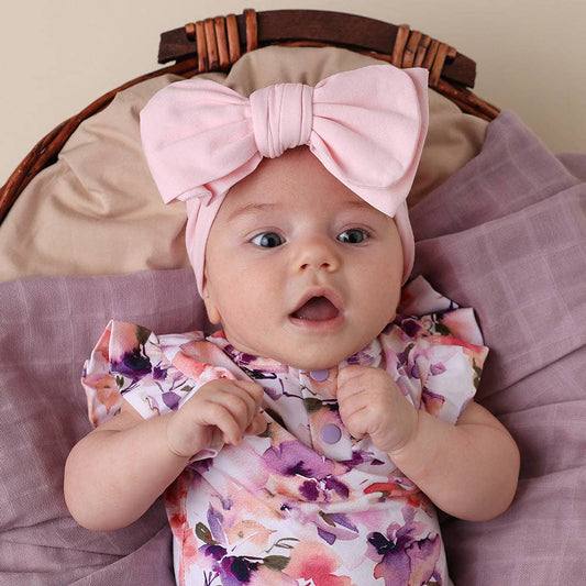 Snuggle Hunny - Baby Pink Organic Oversized Bow