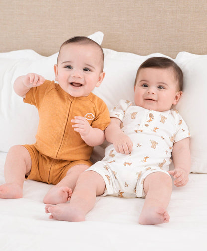 Lūmmi in Colour Babywear - Organic Cotton Romper - Bear & Bunny