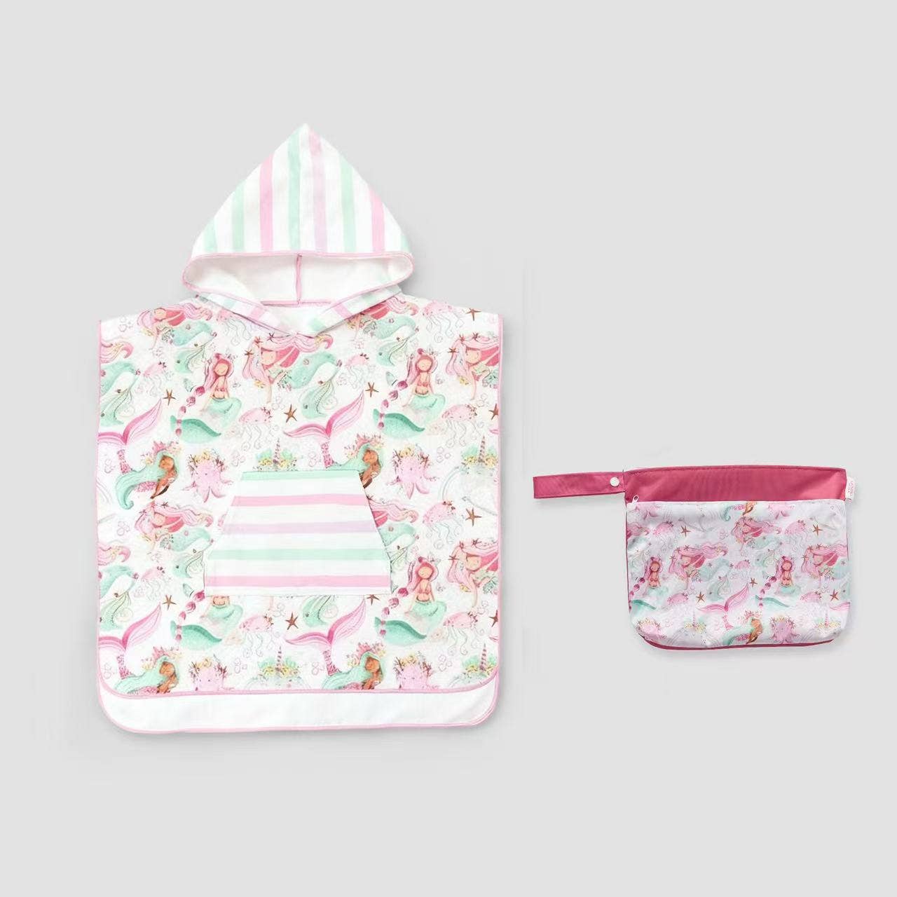 LESIMO - Sand Free Kids Hooded Towel - Mermaid Melody
