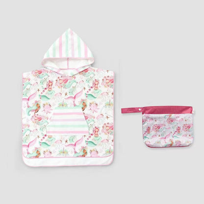LESIMO - Sand Free Kids Hooded Towel - Mermaid Melody