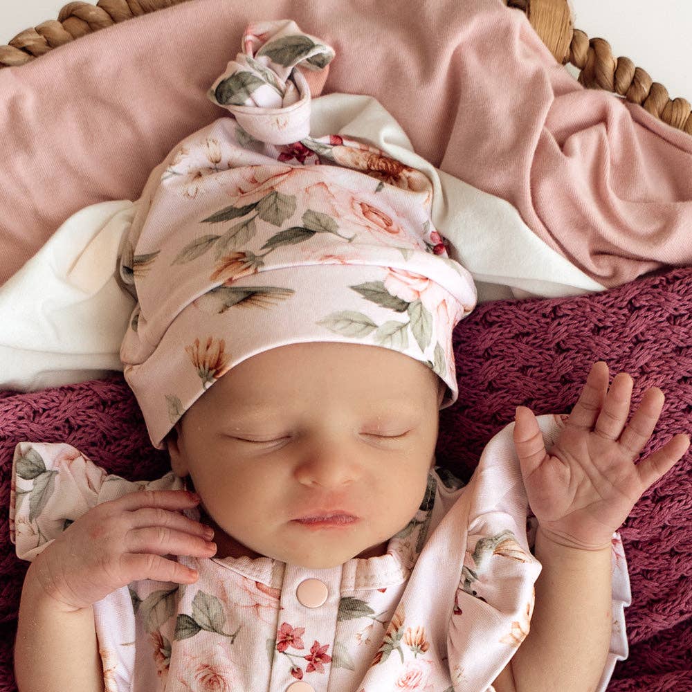 Snuggle Hunny - Birds & Blooms Organic Knotted Beanie