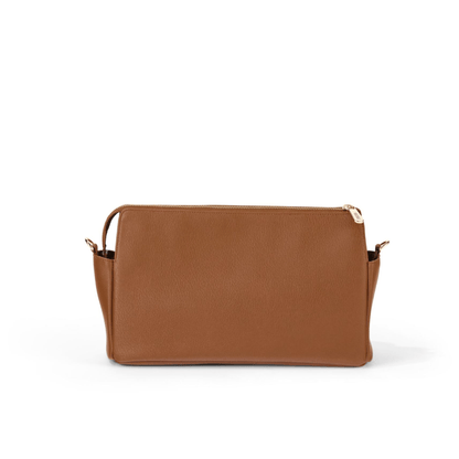 OiOi - Multitasker Pram Caddy - Chestnut Brown Vegan Leather