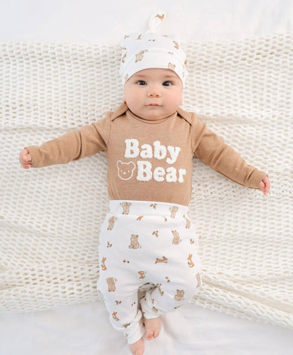 Lūmmi in Colour Babywear - Organic Cotton Beanie - Bear & Bunny