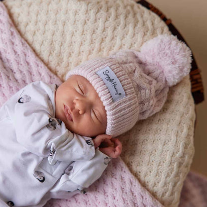 Snuggle Hunny - Blush Pink Organic Baby Knit Beanie