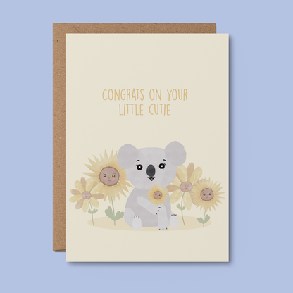 From Rosalie - Little Cutie Koala | Australian Baby Card | Newborn Card 