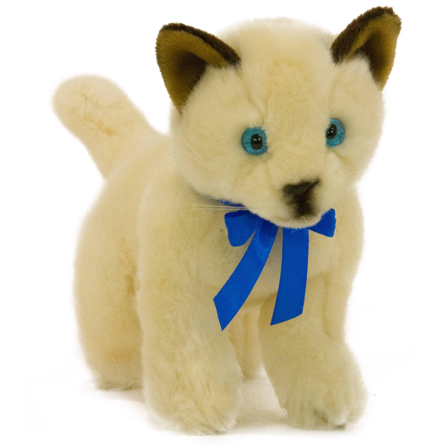 Bocchetta Plush Toys - Bamboo - Seal point Siamese kitten Size 22cm/8.5"