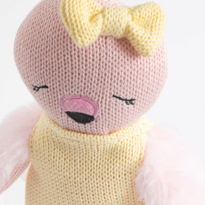 Living Textiles - Knitted Animal Toy- Freya the Flamingo