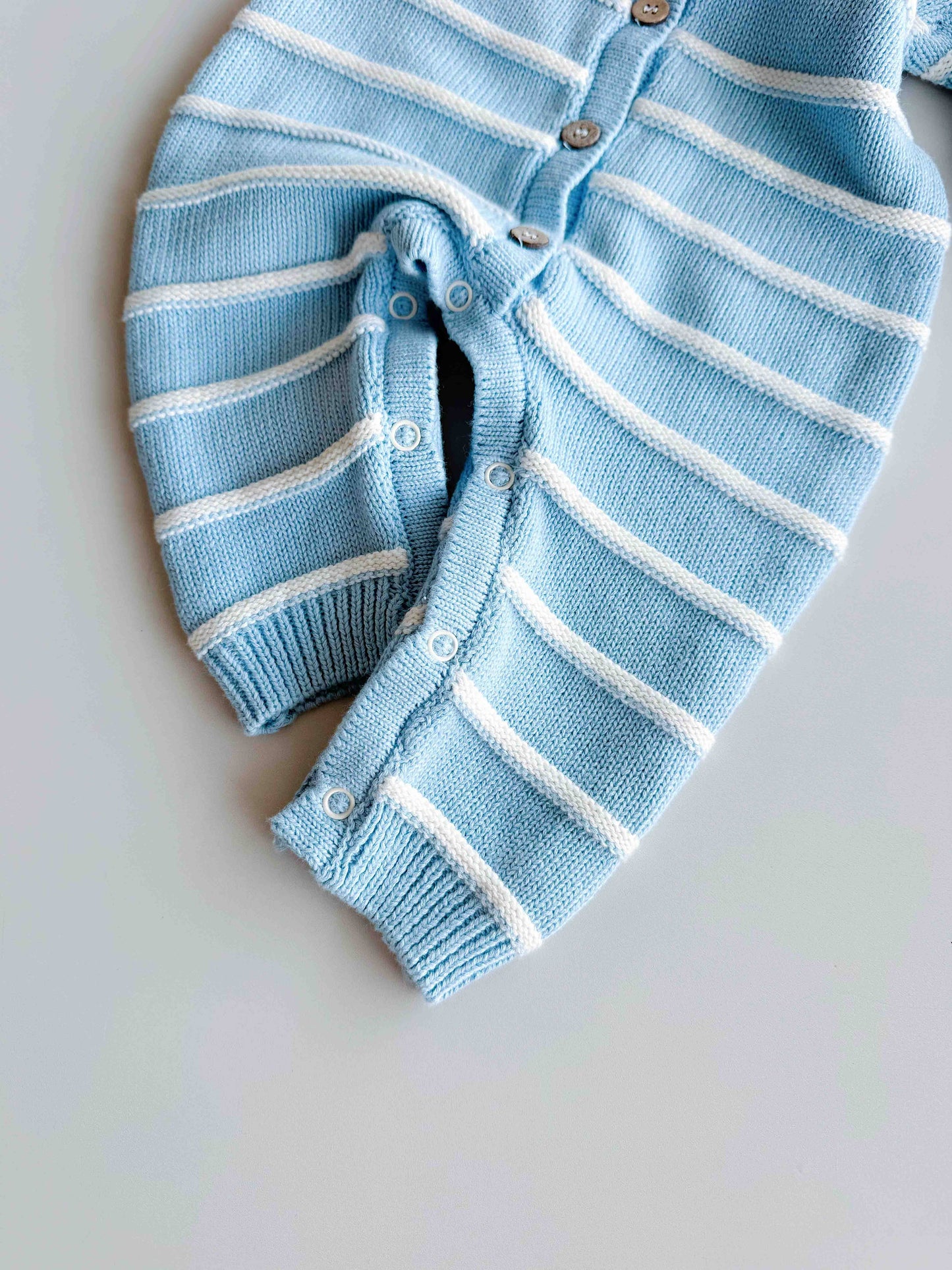 FRECKLES the label - Raised Stripe Full Romper | Arctic