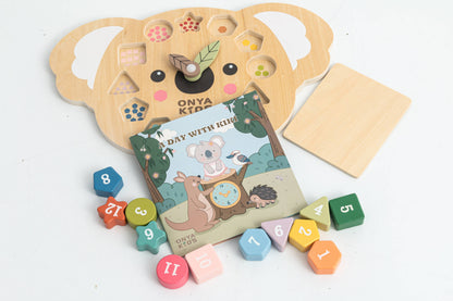 ToysLink - A Day with KiKi-Wooden Koala Learning Clock
