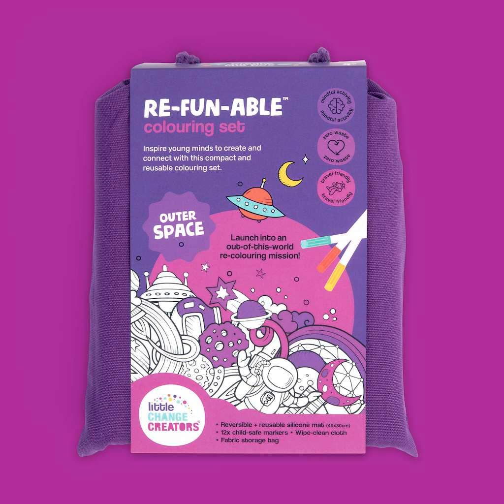 Little Change Creators - OUTER SPACE | Re-FUN-able™ Travel Activity + Play Mat