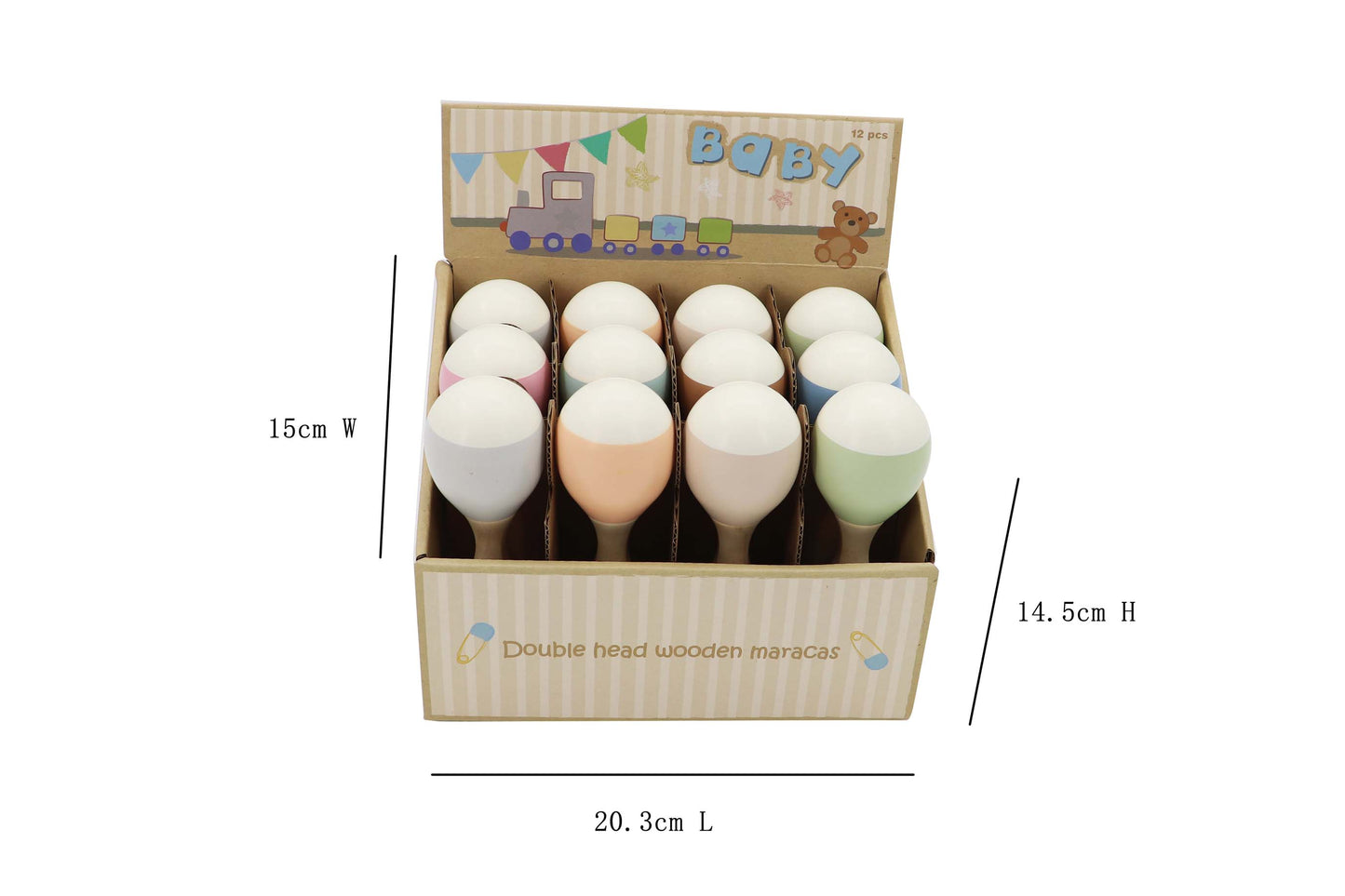 ToysLink - Wooden Double End Maracas