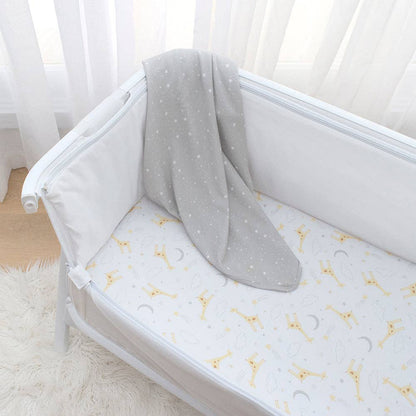 Living Textiles - 2pk Bedside Bassinet Fitted Sheets - Noah/ Grey Stars