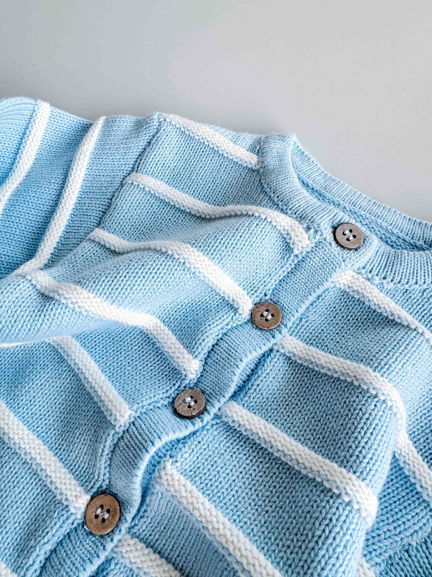 FRECKLES the label - Raised Stripe Full Romper | Arctic
