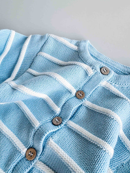 FRECKLES the label - Raised Stripe Full Romper | Arctic