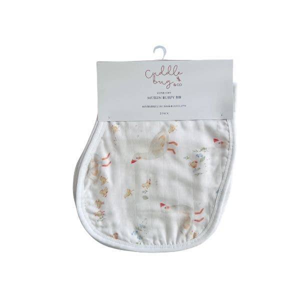 Cuddle Bug & Co - Burp Bib 2pk Goosey Gander & Meadow