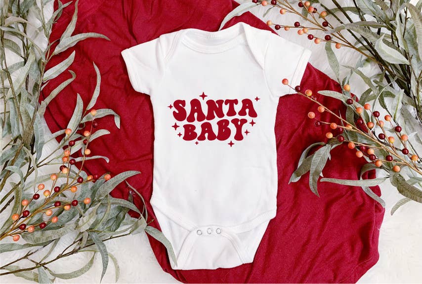 Timber Tinkers - Christmas Onesie - Santa Baby Retro