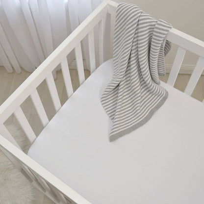 Living Textiles -  2 Pack Jersey Cot Fitted Sheet - White