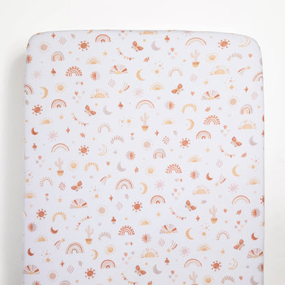 Living Textiles - 2 Pack Organic Cot Fitted Sheet - Bohemian Bliss