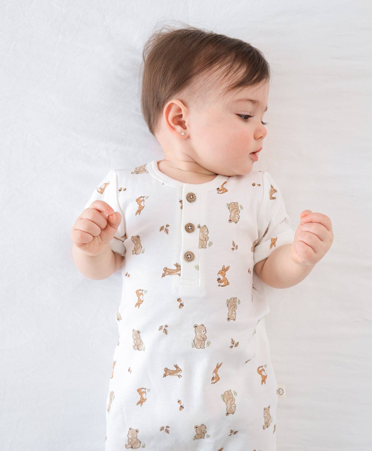 Lūmmi in Colour Babywear - Organic Cotton Romper - Bear & Bunny