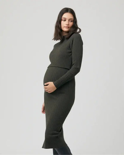Ripe Maternity - Nella Rib Nursing Knit Dress