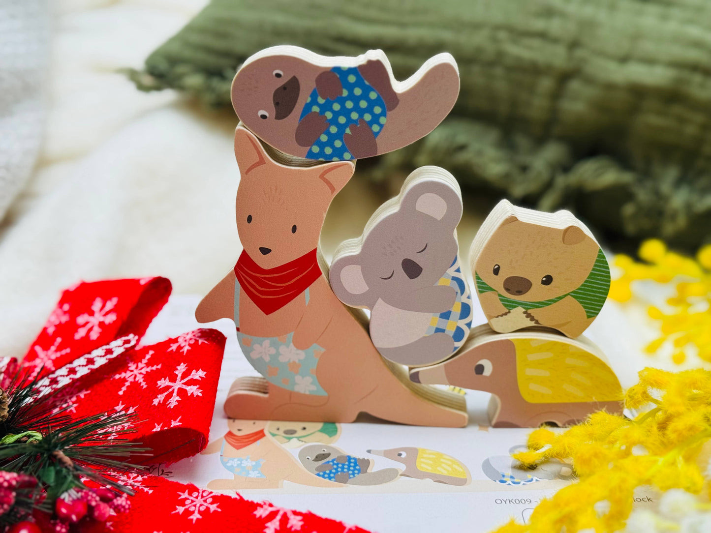 ToysLink - Wooden Aussie Animal Puzzle (Stacking Toy)