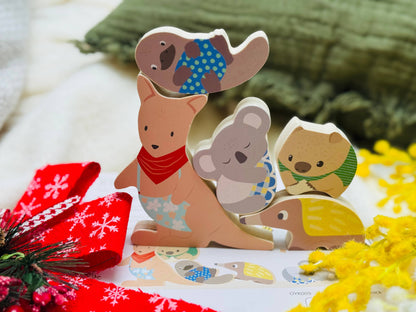ToysLink - Wooden Aussie Animal Puzzle (Stacking Toy)