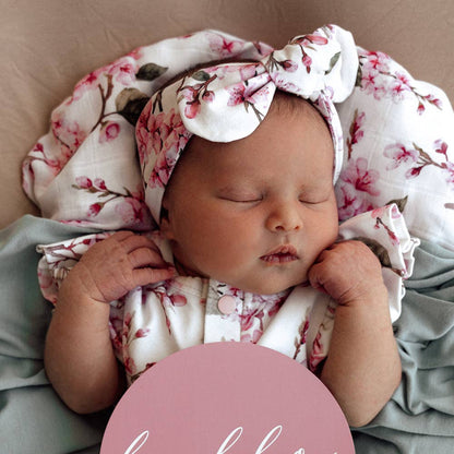 Snuggle Hunny - Cherry Blossom Organic Topknot