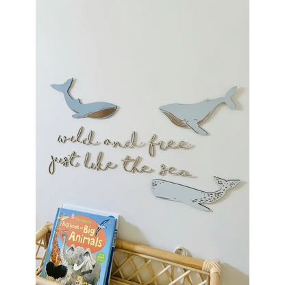 Timber Tinkers - Large Whale Decals Blue Skies