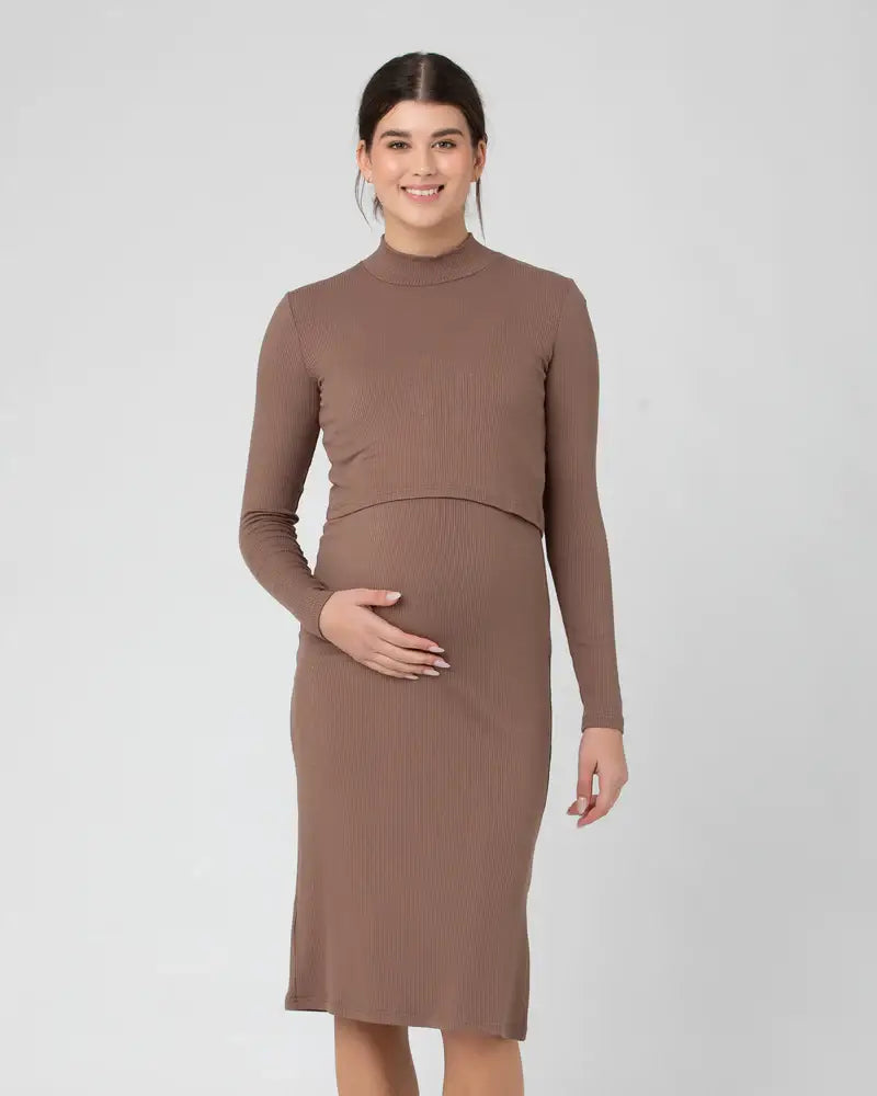 Ripe Maternity - Ruby Rib Nursing Dress
