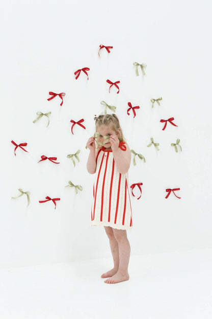 FRECKLES the label - Pre-Order Pointelle Knit Girls Tie Dress | Bow