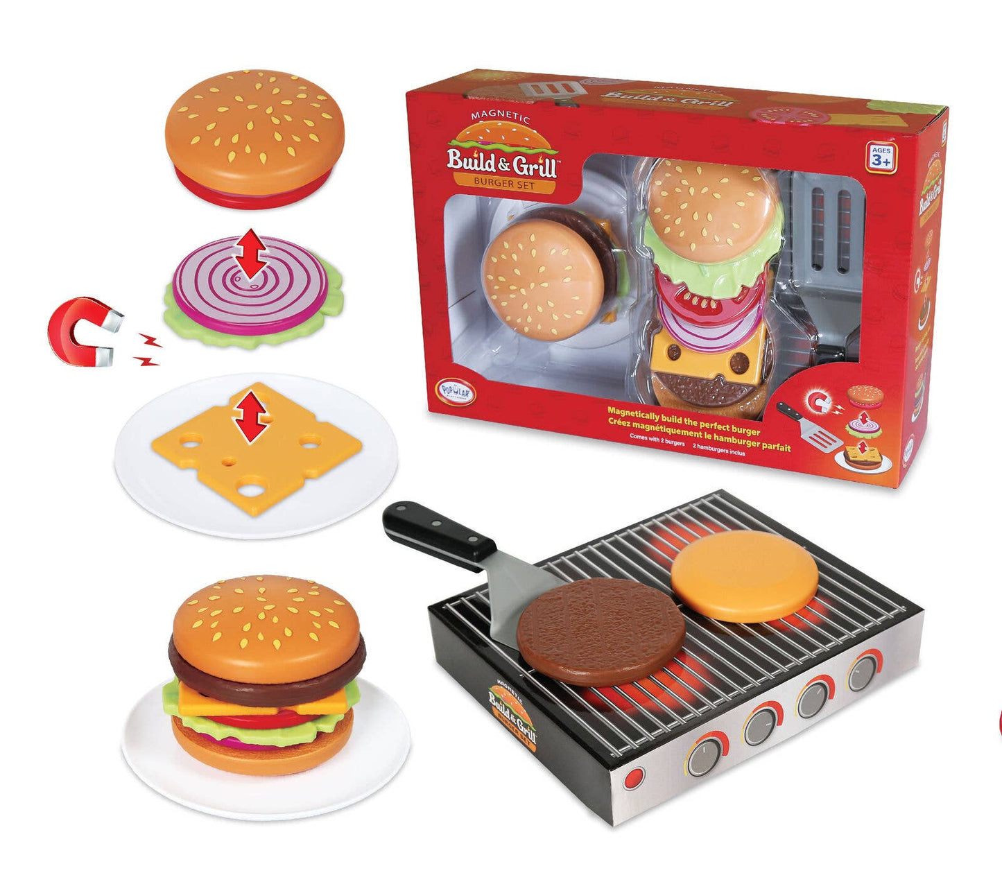 Leisure Learning Pty Ltd - Magnetic Build & Grill Burger Set